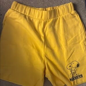 Snoopy Yellow Sweat Shorts